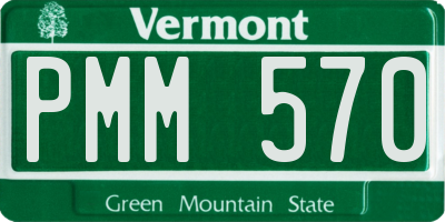 VT license plate PMM570