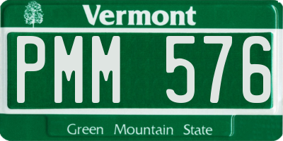 VT license plate PMM576