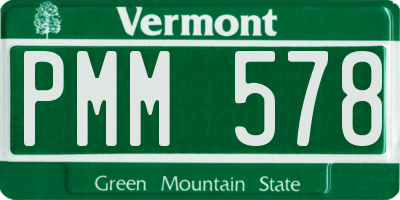 VT license plate PMM578