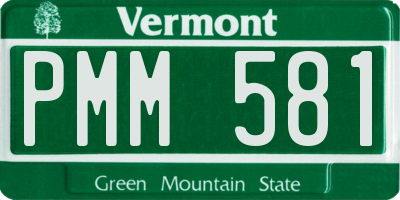 VT license plate PMM581