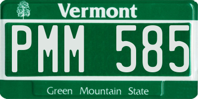 VT license plate PMM585