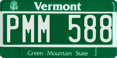 VT license plate PMM588
