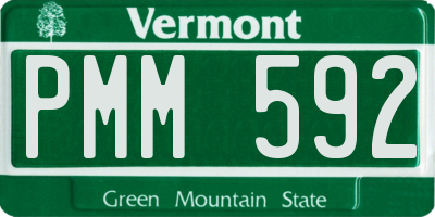 VT license plate PMM592