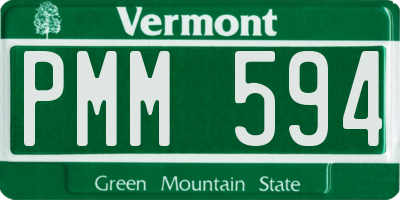 VT license plate PMM594