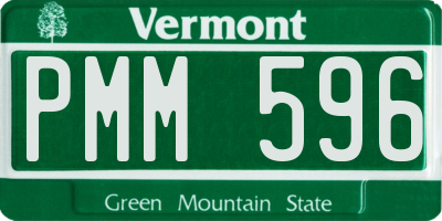 VT license plate PMM596