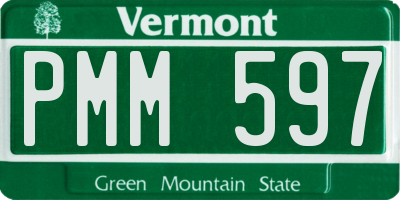 VT license plate PMM597