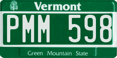 VT license plate PMM598