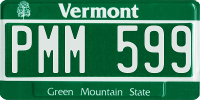 VT license plate PMM599