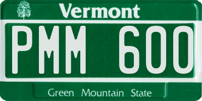 VT license plate PMM600