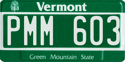 VT license plate PMM603