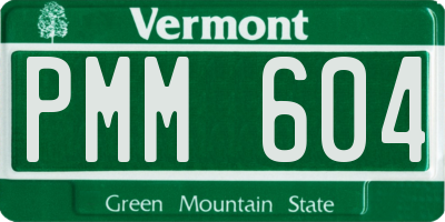 VT license plate PMM604