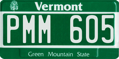 VT license plate PMM605