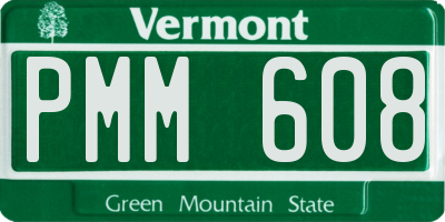 VT license plate PMM608