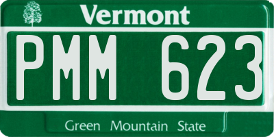 VT license plate PMM623