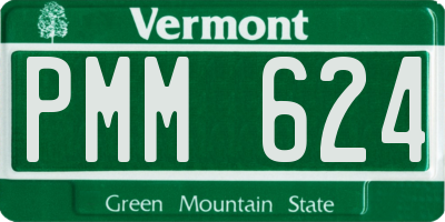 VT license plate PMM624