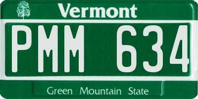 VT license plate PMM634