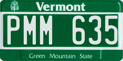 VT license plate PMM635