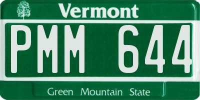 VT license plate PMM644