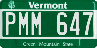 VT license plate PMM647