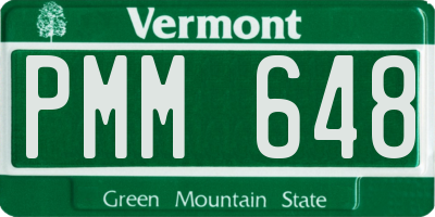 VT license plate PMM648