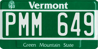 VT license plate PMM649