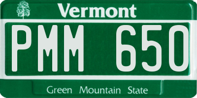VT license plate PMM650