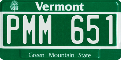 VT license plate PMM651