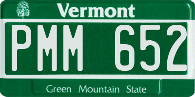 VT license plate PMM652