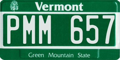 VT license plate PMM657