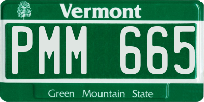 VT license plate PMM665