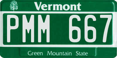 VT license plate PMM667