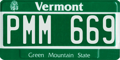 VT license plate PMM669