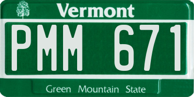 VT license plate PMM671