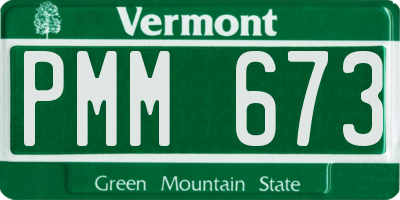 VT license plate PMM673