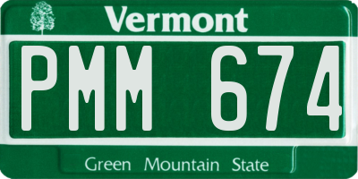 VT license plate PMM674