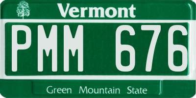 VT license plate PMM676
