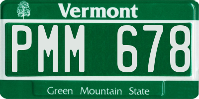VT license plate PMM678