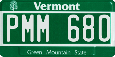 VT license plate PMM680