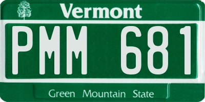 VT license plate PMM681