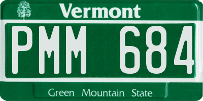 VT license plate PMM684