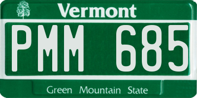 VT license plate PMM685
