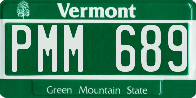 VT license plate PMM689