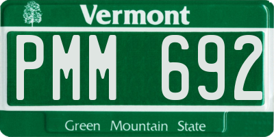 VT license plate PMM692