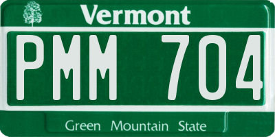 VT license plate PMM704