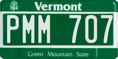 VT license plate PMM707