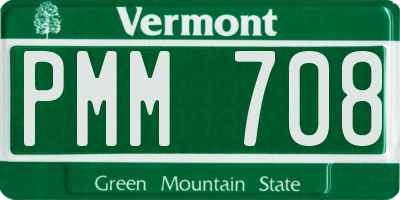 VT license plate PMM708