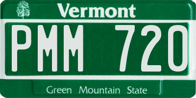 VT license plate PMM720