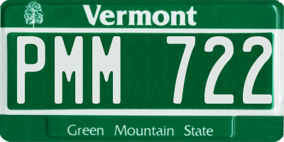 VT license plate PMM722