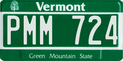 VT license plate PMM724
