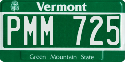 VT license plate PMM725
